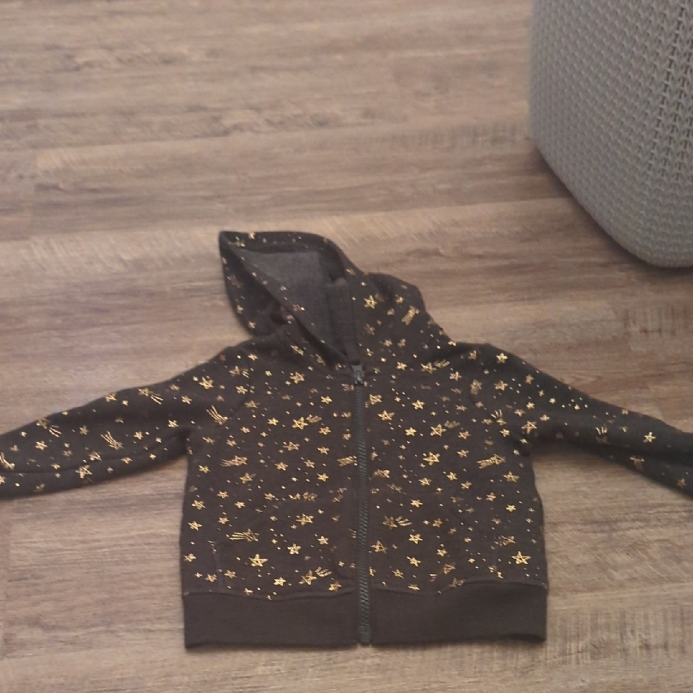Cat & Jack Brown Hoodie with Gold Stars